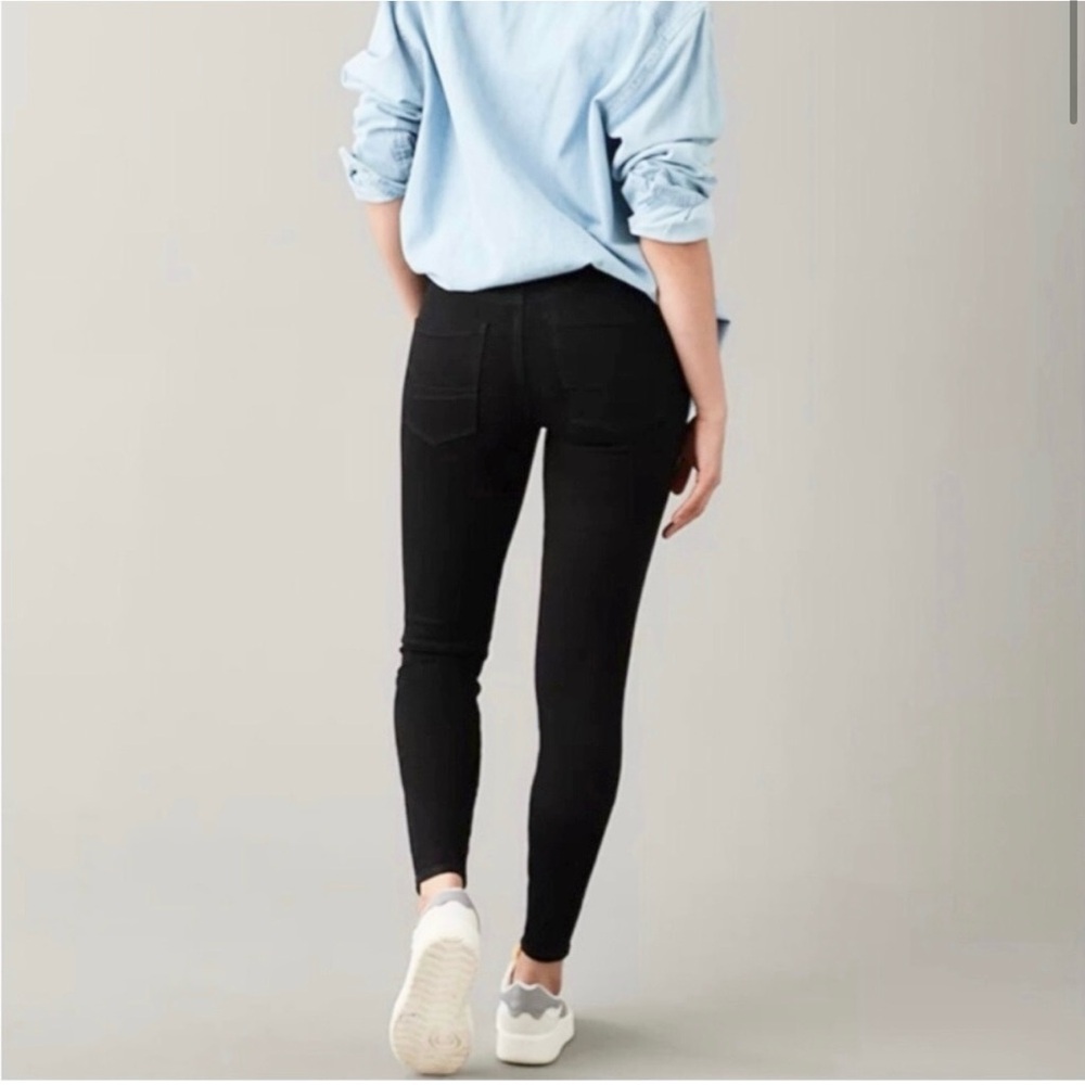 American Eagle 8 Long High Rise Jeggings Black Skinny Women’s Jeans Stretch - Picture 2 of 11